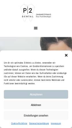 Vorschau der mobilen Webseite www.p2dental.de, P2 Dental