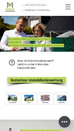 Vorschau der mobilen Webseite www.moor-immobilien.de, Moor Immobilien