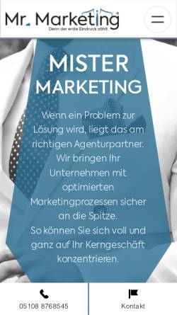 Vorschau der mobilen Webseite www.mister.marketing, Mister Marketing
