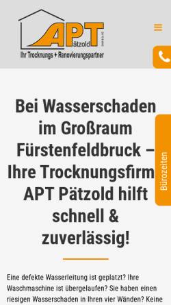 Vorschau der mobilen Webseite www.apt-trocknungspartner.de, APT Pätzold GmbH & Co. KG