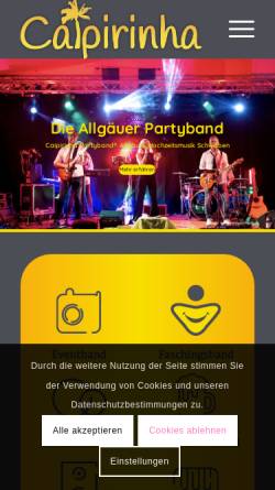 Vorschau der mobilen Webseite www.dieallgaeuerpartyband.de, Die Allgäuer Partyband