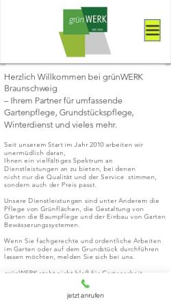 Vorschau der mobilen Webseite www.gruenwerk-fm.de, grünWERK