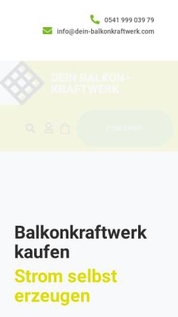 Vorschau der mobilen Webseite www.dein-balkonkraftwerk.com, Dein Balkonkraftwerk - Energy Selbstbau-PV GmbH