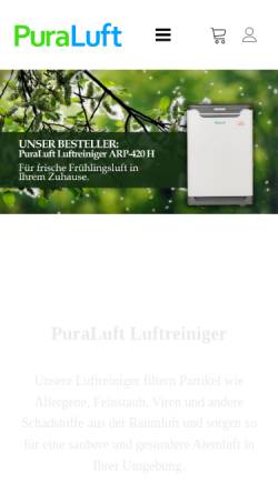Vorschau der mobilen Webseite www.puraluft.de, Puraluft GmbH