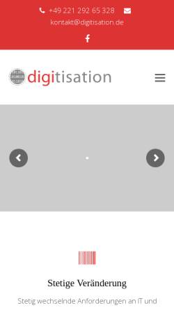 Vorschau der mobilen Webseite www.digitisation.de, digitisation GmbH