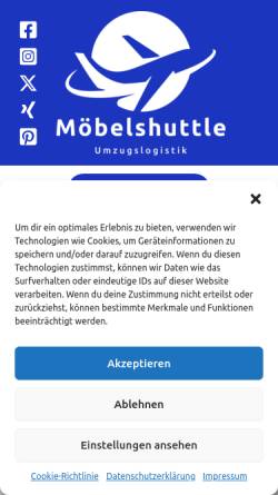 Vorschau der mobilen Webseite www.moebelshuttle.de, Möbelshuttle