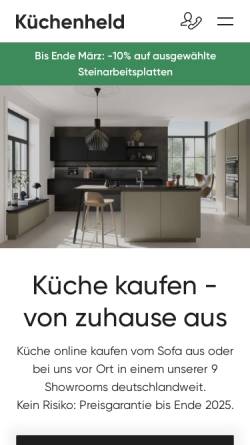 Vorschau der mobilen Webseite www.kuechenheld.de, Küchenheld GmbH