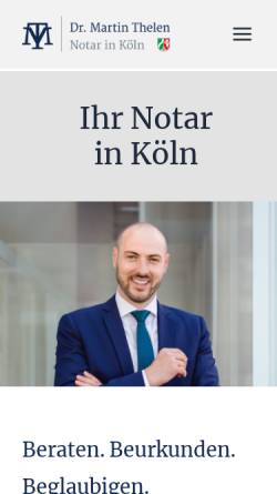 Vorschau der mobilen Webseite notar-thelen.de, Notar Martin Thelen