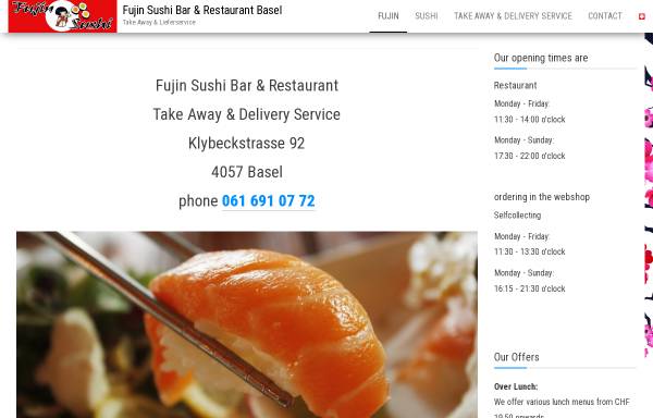 Vorschau von www.fujinsushi.ch, Fujin Sushi Bar & Restaurant