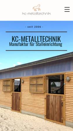 Vorschau der mobilen Webseite kc-metalltechnik.de, KC Metalltechnik