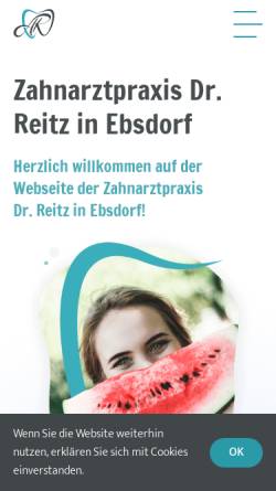 Vorschau der mobilen Webseite zahnarzt-ebsdorf.de, Zahnarztpraxis Dr. Reitz