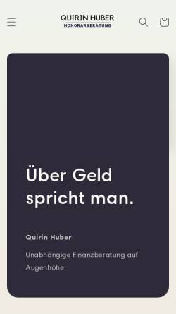 Vorschau der mobilen Webseite quirin-huber.de, Honorarberatung - Quirin Huber
