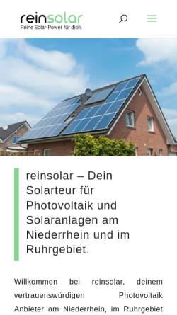 Vorschau der mobilen Webseite reinsolar.de, reinsolar GmbH