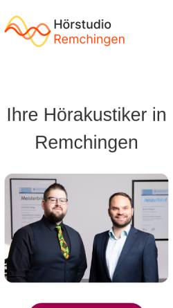 Vorschau der mobilen Webseite www.hoerstudio-remchingen.de, Hörstudio Remchingen Wagner & Seelig Hörakustik GbR