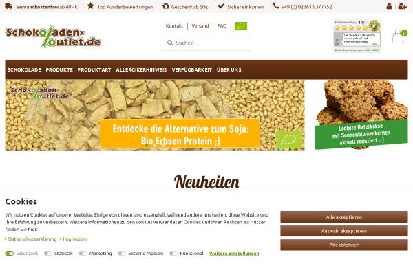 Vorschau von www.schokoladen-outlet.de, Schokoladen Outlet