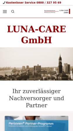 Vorschau der mobilen Webseite www.luna-care.de, Luna-Care GmbH