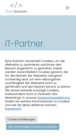 Vorschau der mobilen Webseite ByteSolution.de, Byte Solution GmbH & Co. KG