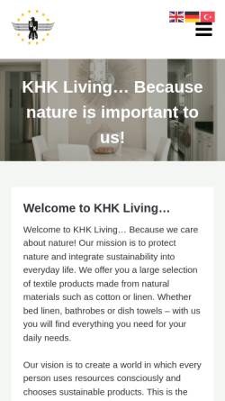 Vorschau der mobilen Webseite www.khk-living.de, KHK Living UG
