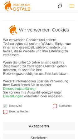 Vorschau der mobilen Webseite podologie-ostalb.de, Podologie Ostalb