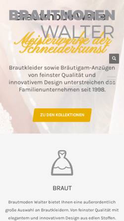 Vorschau der mobilen Webseite www.brautmoden-walter.de, Brautmoden Walter