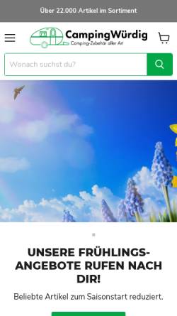 Vorschau der mobilen Webseite www.campingwuerdig.de, Camping Würdig