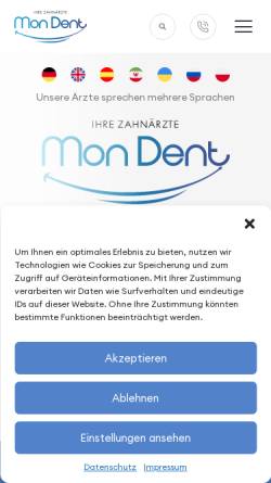 Vorschau der mobilen Webseite mondent.de, MonDent