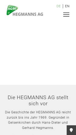 Vorschau der mobilen Webseite www.hegmanns-ag.com, Hegmanns AG