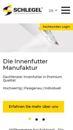 Vorschau der mobilen Webseite www.schlegel-innenfutter.de, Schlegel Innenausbau GmbH