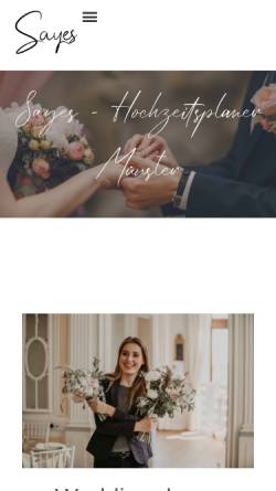 Vorschau der mobilen Webseite sayes-weddings.de, Hochzeitsplaner - Sayes Weddings
