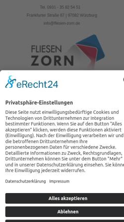 Vorschau der mobilen Webseite www.fliesen-zorn.de, Fliesen Zorn GmbH