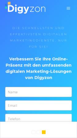 Vorschau der mobilen Webseite digyzon.com, Digyzon