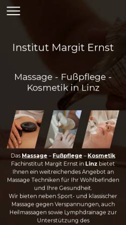 Vorschau der mobilen Webseite www.massage-ernst.at, Institut Margit Ernst