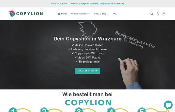 Vorschau von www.copylion.de, Copylion – Einfach. Online. Drucken.