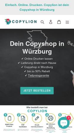 Vorschau der mobilen Webseite www.copylion.de, Copylion – Einfach. Online. Drucken.