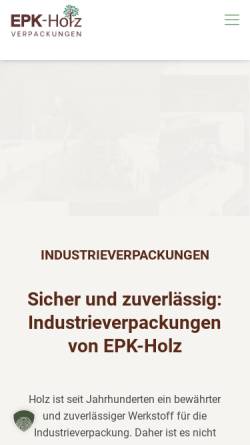 Vorschau der mobilen Webseite epk-industrieverpackungen.de, EPK-Holz GmbH
