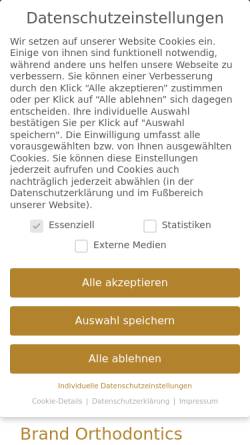 Vorschau der mobilen Webseite www.kieferorthopaedie-am-brand.de, Brand Orthodontics