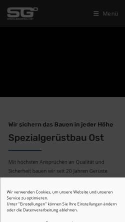 Vorschau der mobilen Webseite spezialgeruestbau-ost.de, Spezial Gerüstbau Ost GmbH