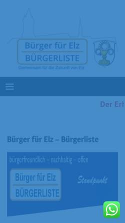 Vorschau der mobilen Webseite buergerliste-elz.de, Bürger für Elz - Bürgerliste