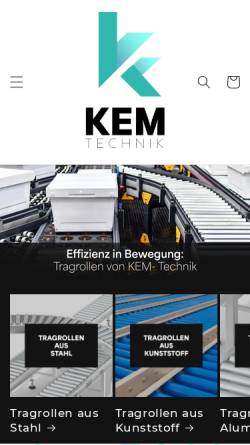 Vorschau der mobilen Webseite www.kem-technik.de, Fördertechnik vom Hersteller KEM