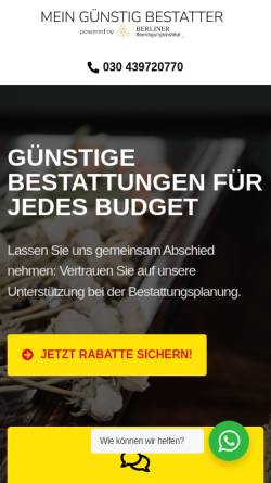 Vorschau der mobilen Webseite mein-guenstig-bestatter.de, MEIN GÜNSTIG BESTATTER