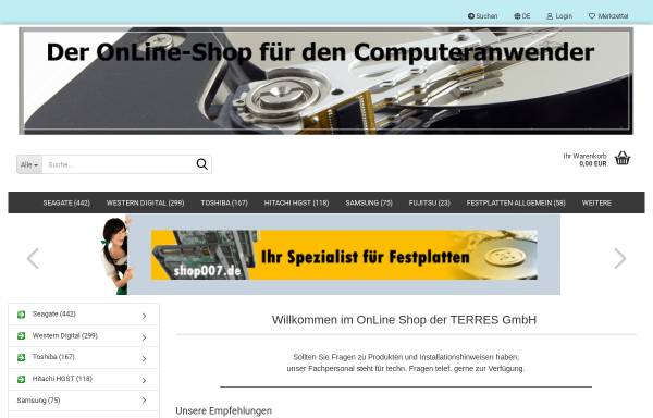 Vorschau von www.shop007.de, TERRES GmbH