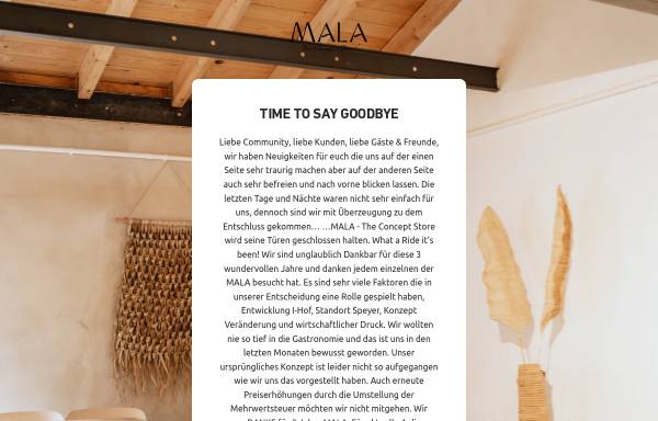 Vorschau von mala-theconceptstore.de, MALA (Carroll & Sprengling Concept Store GbR)