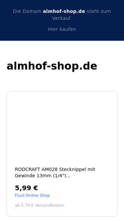 Vorschau der mobilen Webseite almhof-shop.de, Almhof Shop