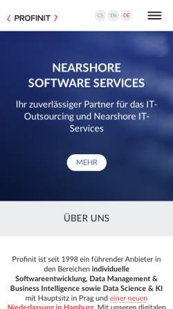 Vorschau der mobilen Webseite profinit.de, Profinit DE GmbH