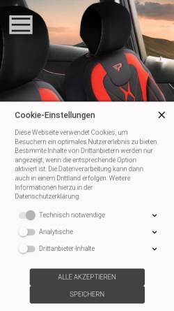 Vorschau der mobilen Webseite carparts-stuttgart-autositze.de, Carparts-Stuttgart