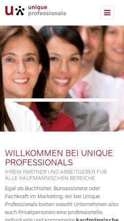 Vorschau der mobilen Webseite unique-pro.de, Unique Professionals