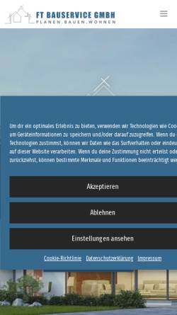Vorschau der mobilen Webseite www.bauservice-landshut.de, FT Bauservice GmbH