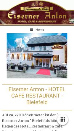 Vorschau der mobilen Webseite www.hotel-restaurant-eiserner-anton.de, Hotel Eiserner Anton