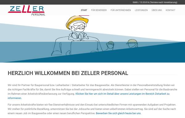 Vorschau von www.zeller-personal.at, Zeller Personal GmbH