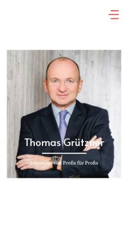Vorschau der mobilen Webseite www.thomas-gruetzner.de, Grützner Unternehmensberatung